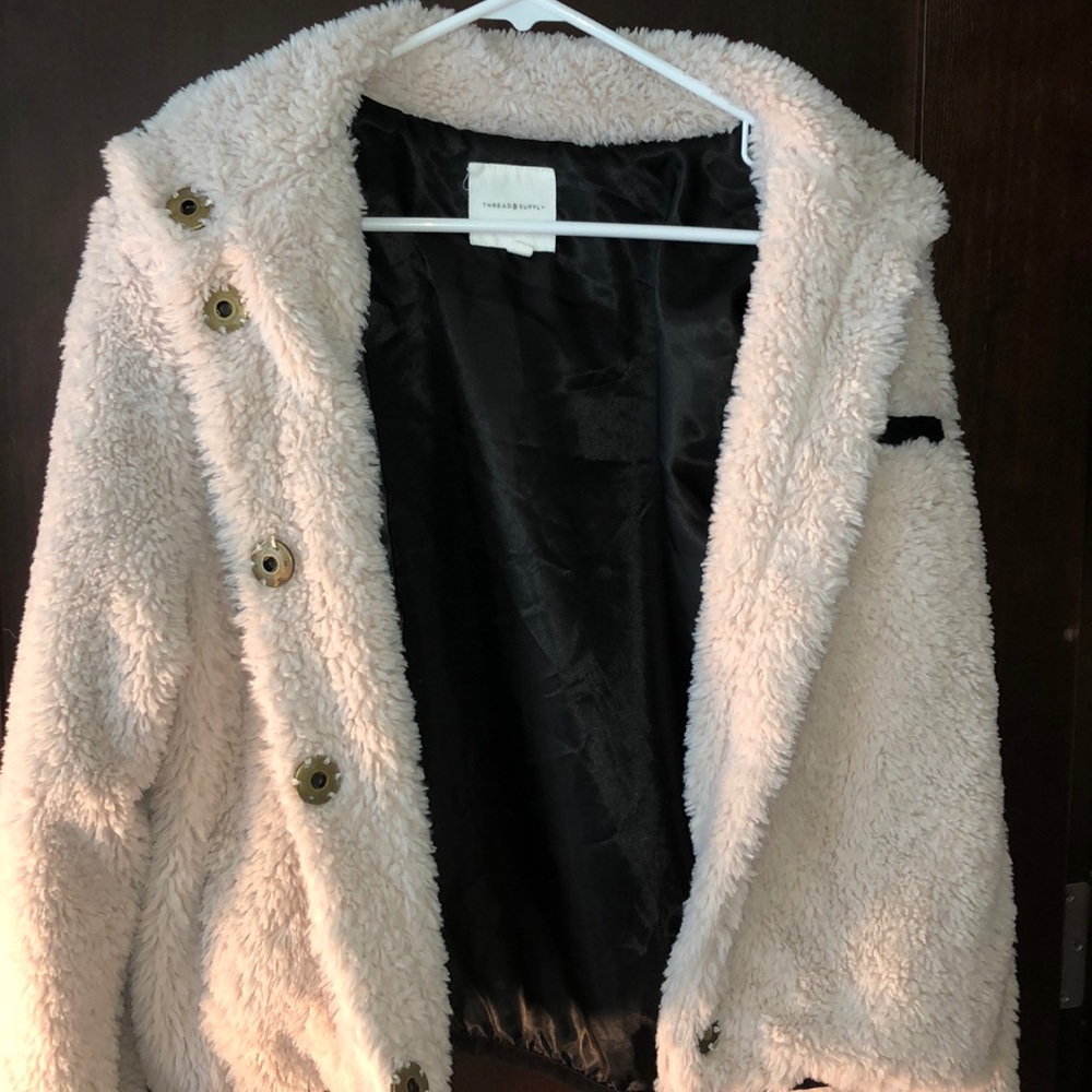 Tannish white fuzzy jacket